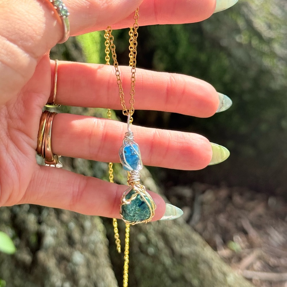 Double Stack Chrysocolla Pendant - image 3